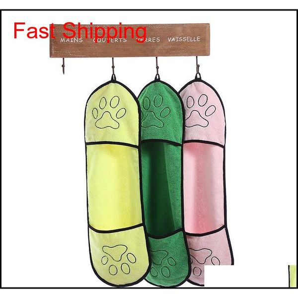 

solid color water absorption bath towel dog bathrobe cat take a bath pet supplies double bag superfi qylpip homes2011