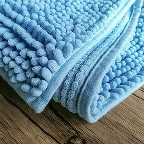 

solid microfiber chenille bathmat water absorbing shaggy rug entrance bathroom doormat non slip carpet toilet floor mats 4361cm wmtfnf