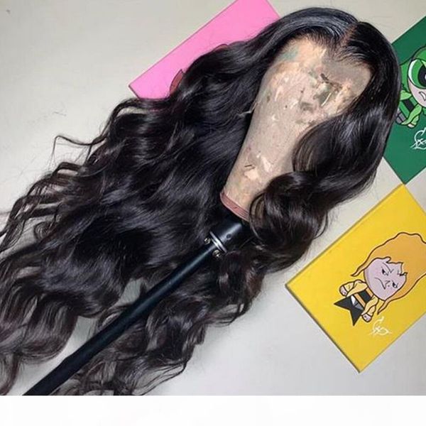 

sterly body wave lace frontal wigs for women peruvian body wave human hair wigs 150% density lace front wig long 36 38 40 inches, Black;brown