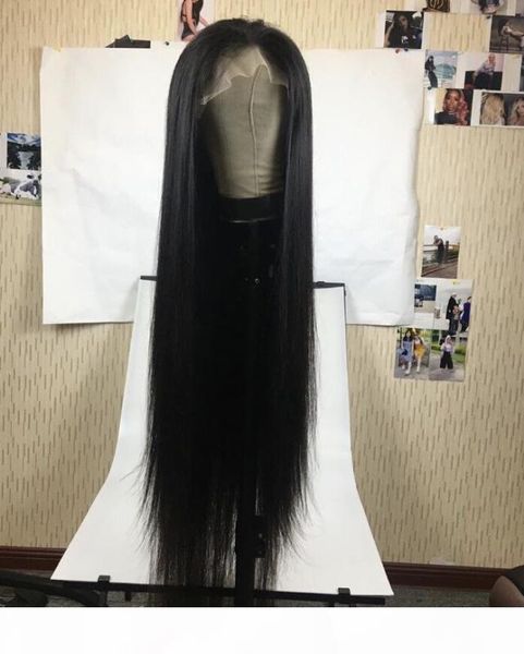 

berryshair 40 inches brazilian human hair wigs 613 blonde color lace frontal wigs virgin hair long 180% density glueless, Black;brown