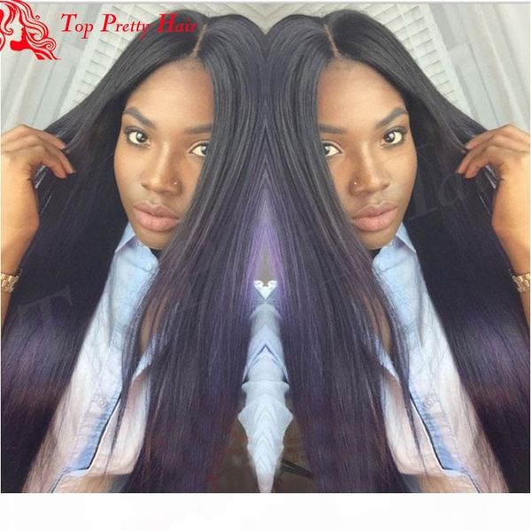 

дешевые необработанные u часть парики волос девственницы яки прямой u часть парики волос бразильское человеческих волос u часть парик для че, Black;brown