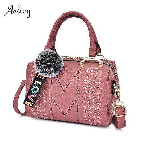 

aelicy new 2020 elegant shoulder bag women designer luxury handbags women bags embroidered hairball messenger crossbody bag