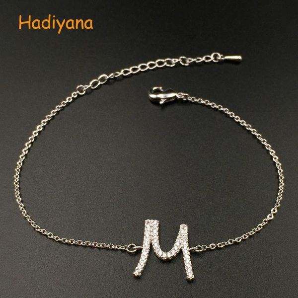 

браслет hadiyana простого письмо дизайн классического fine rope регулируемых изящная ослепительная шарм romantic верхнего качество sl571 pul, Black