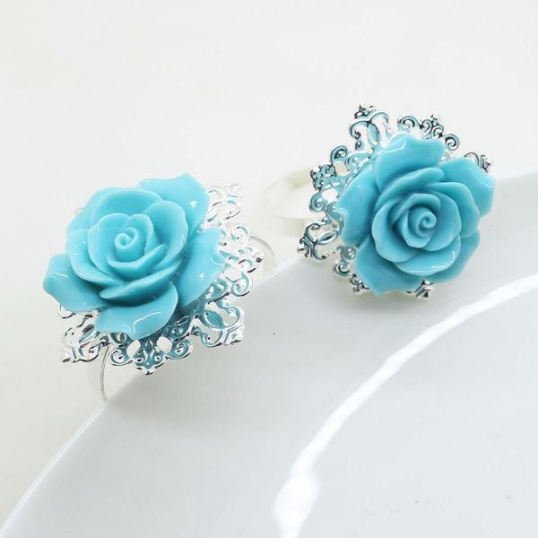 

4 / 6шт салфетка, пряжка, свадьба приёма, день рождения, роза, ручной работы серебряное кольцо украшения ремесел 4 / 6шт салфетка q sqcpry