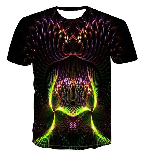 

3d new simple color geometry stack psychedelic creative design versatile cool unique print handsome 3d print shirts comics men clothing