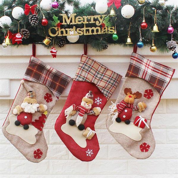 

3 styles new arrival 2019 stockings decor ornament party decorations santa christmas stocking candy socks bags xmas gifts bag dhl
