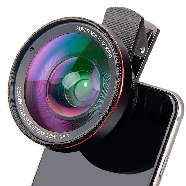 

4k hd супер 15x macro для smartphone anti-distortion 0.45x 0.6x wide angle lens 2 в 1 мобильный телефон линза камеры kit