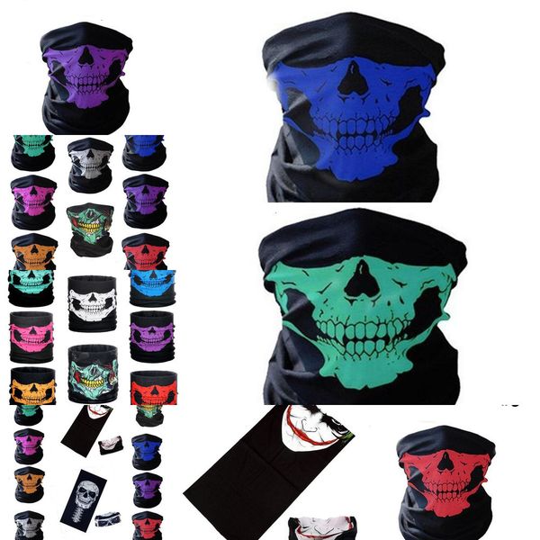

sports new 10styles motorcycle bicycle outdoor neck cosplay skull mask full face head hood protector bandanas party masks c012