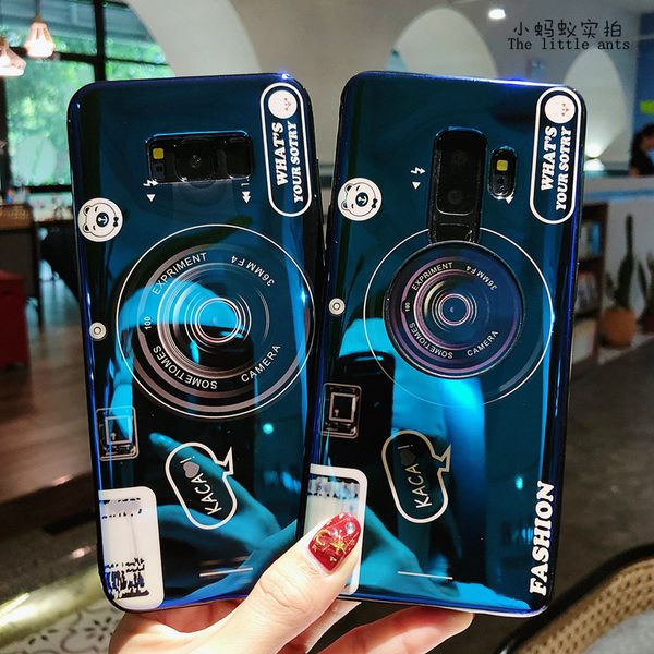

43fgkickstand mobile phone 3d stand case for samsung galaxy s8 s9 s10 plus note8 note9 silicone full cover cute camera socket holder