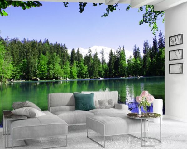 

3d обои стены романтический пейзаж 3d обои mural красивые озера интерьер декоративные шелковый 3d обои mural