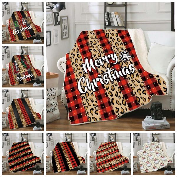 Weihnachten Überwurf Decken Leopard Plaid Kinder Decke Doppel Schichten Dicke Kinder Quilt Sofa Abdeckung Frohe Weihnachten Geschenk 19 Designs DW6106