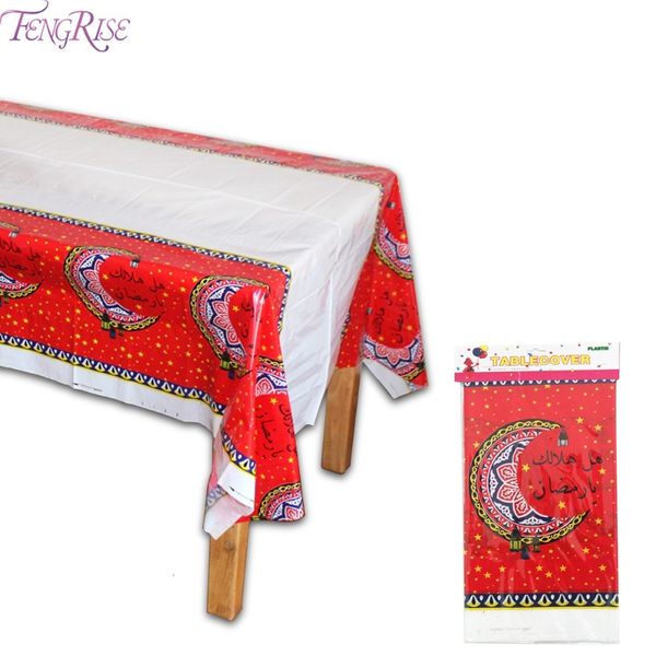 

fengrise disposable tablecloth tableware al adha eid mubarak ramadan kareem decor muslim party supply favor