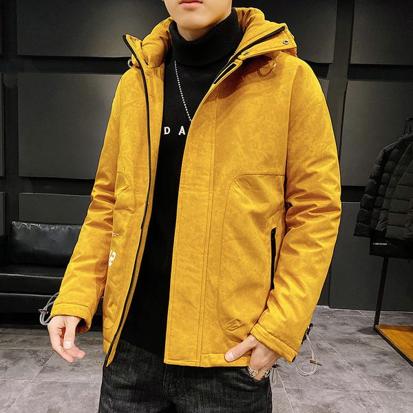 

men's winter coat 2020 new trend versatile down korean leisure thiened warm tooling cotton clothing, Black