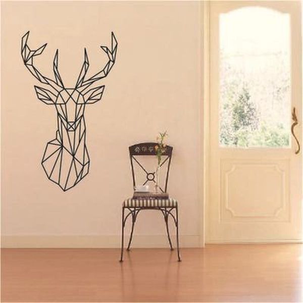 

geometry christmas sticker head design geometric deer animal series decals 3d vinyl wall art custom home decor