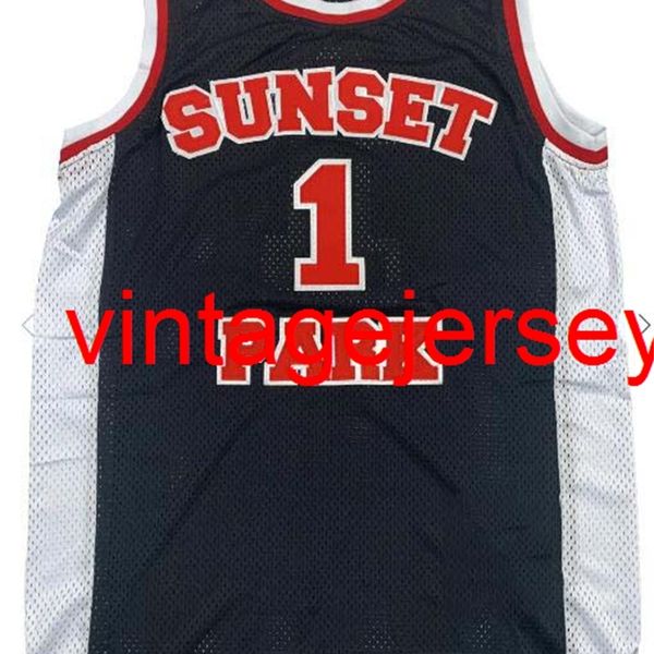 

men women custom any name any number younth custom 1 xxs-6xl sunset park black basketball jersey