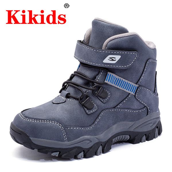 

kikids new kids shoes for boys girls children martin army sneaker baby winter flat warm kid boots with fur, Black