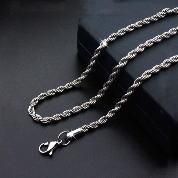 

chains fashion men and women models titanium steel necklace twist chain stainless, Silver