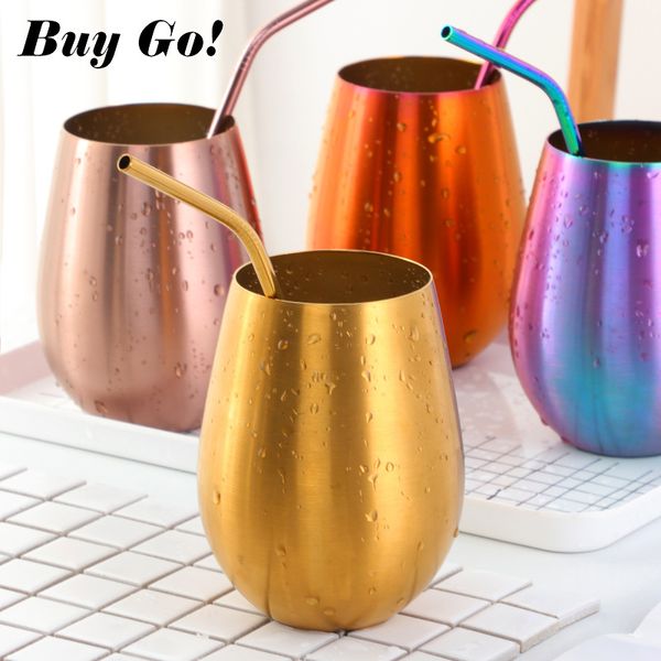 

500ml stainless steel beer wine rose gold tumbler cocktail juice milk cup metal drinking mug for bar outdoor drinkware
