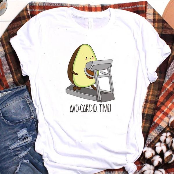 

women avocado woke out cute funny fruit cartoon ladies graphic tshirt clothes t female womens shirt clothing t shirt, White