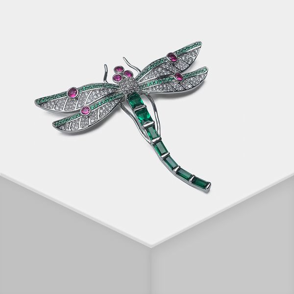 

amorita boutique dragonfly design insect pin fashion brooch 201009, Gray