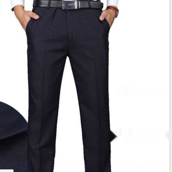

men's loose middle-aged men's summer thin straight tube non ironing trousersmiddle-aged and elderly trousers for dad pants casual, Blue
