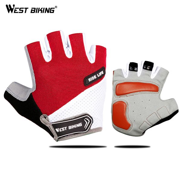 

west biking summer shockproof thicken pad half finger cycling for sport hiking mtb motorcycle bike gloves, Blue;gray