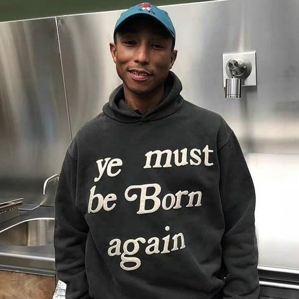 

olhsn fashion brand hip hop ins kanye letter foam printed fashion brand hip hop ins kanye hoodie letter foam printed hoodie hoodie, Black