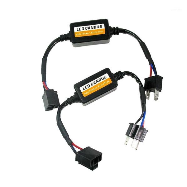 

2pcs car h4 2 9003 warning error decoder canceller capacitor anti-flicker led canbus headlight harness1
