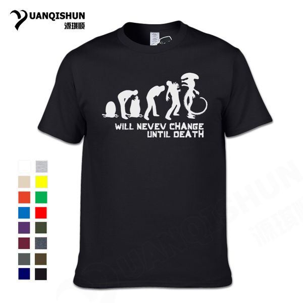 

2018 new funny alien evolution alien vs predator men's tee will nevev change until death printed tshirt hooded sweatshirt hoodie men t