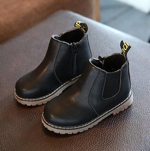 

new product autumn children boots flat with zip ankle boots baby kids single boots boys girls shoes motorcycle 04b wmtumg rimmer, Black