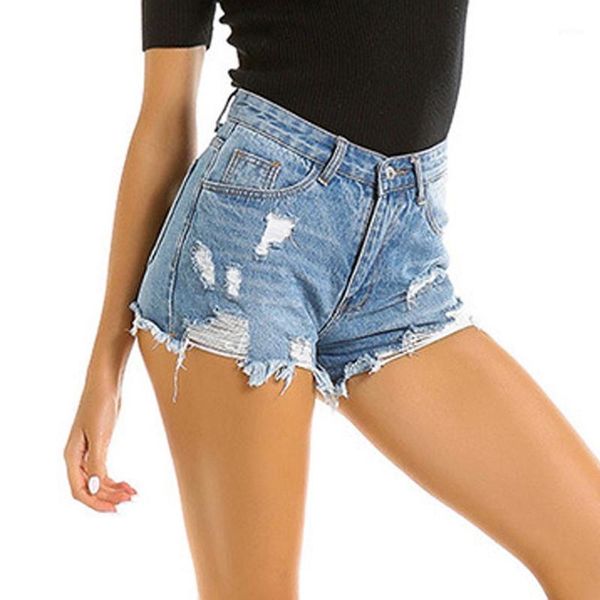 

fashion womens high waist jeans mini short denim pants shorts hole summer beach bottom trousers calças de brim da mulher #31, Blue
