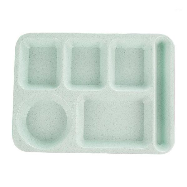 

flatware sets portable 6-compartment tray with fork spoon chopsticks safe wheat straw lunch container meal storage picnic tray1