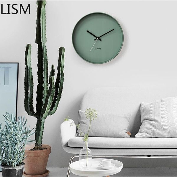

wall clocks round clock quartz silent nordic simple modern green decoration home decor reloj pared decorativo