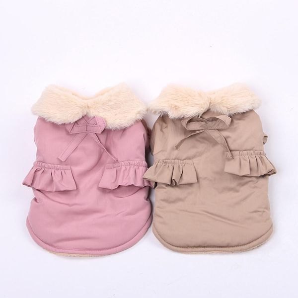 

new dog cat hoodie coat faux fur collar pet puppy jacket winter warm clothes apparel 7 sizes 3 colours