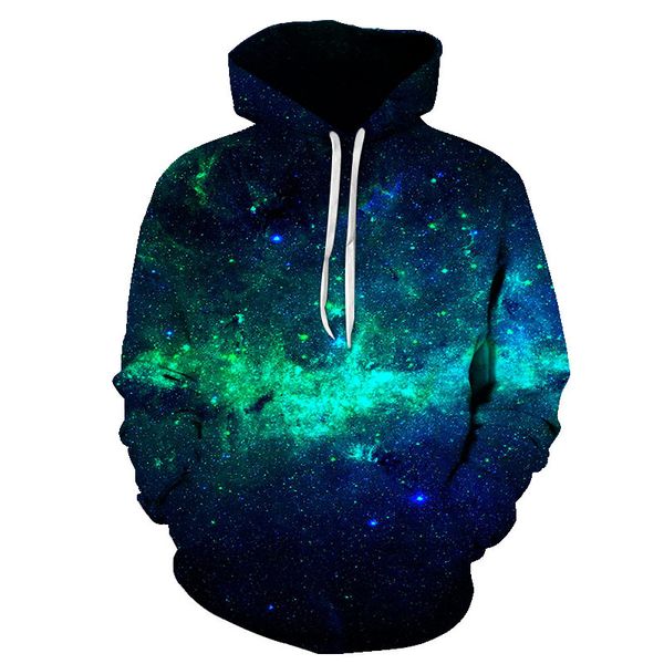 

cool milky way series men/women 3d sweatshirts print milk space galaxy hooded hoodies pullover pocket kg-630, Black