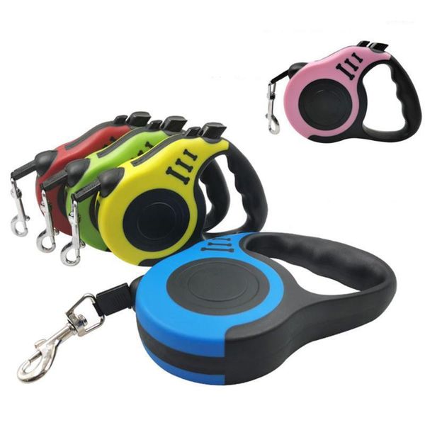 

dog collars & leashes 3m 5m retractable leash cute bone printed puppy dogs training leads and walking for cats small for1