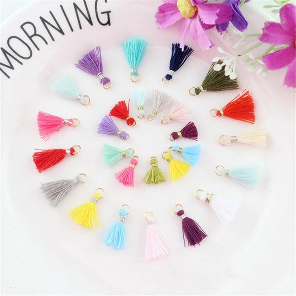 

30pcs 1cm cotton thread mini metal hanging ring tassel trim pendant diy craft arts jewelry earrings decor materials fringe trim h jllodw