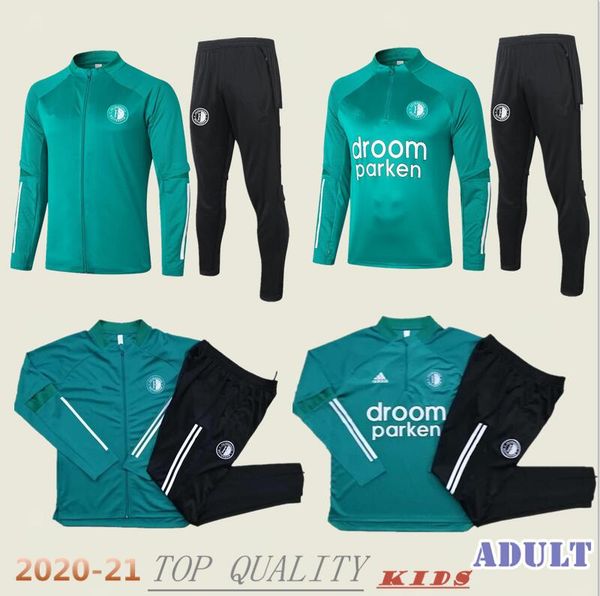 

feyenoord soccer tracksuit jacket 2020 adults and kids soccer jersey 20 21 v.persie jorgensen berghuis football training suit camiseta de f, Black