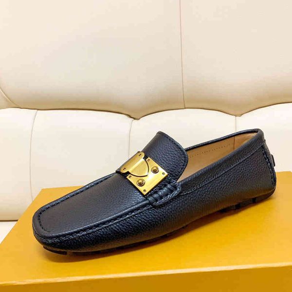 

moccasins men hockenheim casual loafer shoes cowhide metal buckle leather mules princetown mens trample lazy large dress shoe size 38-45 306, Black