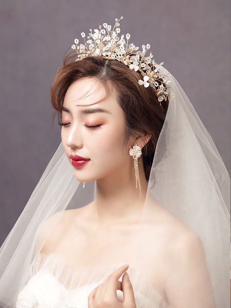 

свадебный головной убор корону платье атмосферная лес супер xianmei свадьба xiuhe украшения 2020 новый женский, Silver