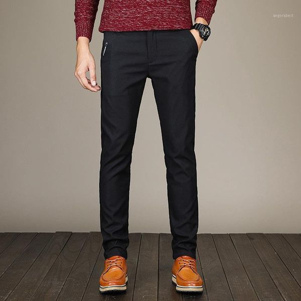 

2020 spring pants men fashion business stretch men chinos trousers casual black cotton pants pentalon homme mens clothing1