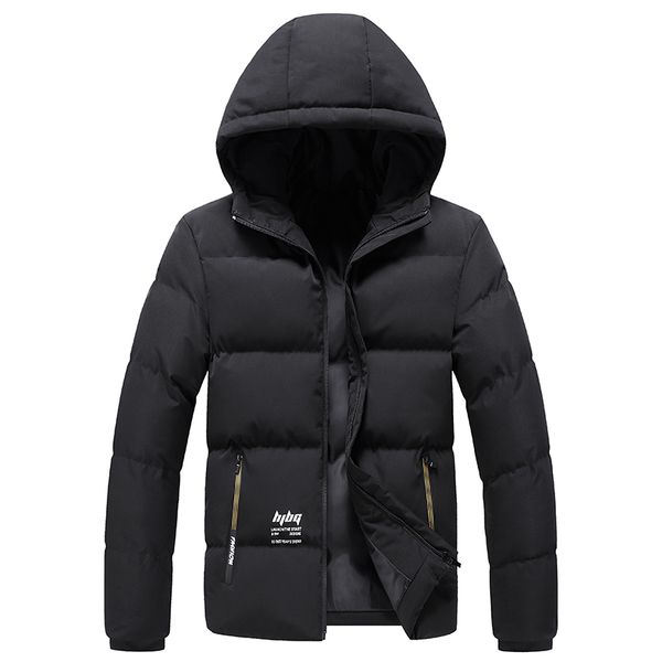 

2021 new mens winter parka coat thick warm casual men hooded windbreaker solid male overcoat windproof outerwear keep temperature z4ph, Black