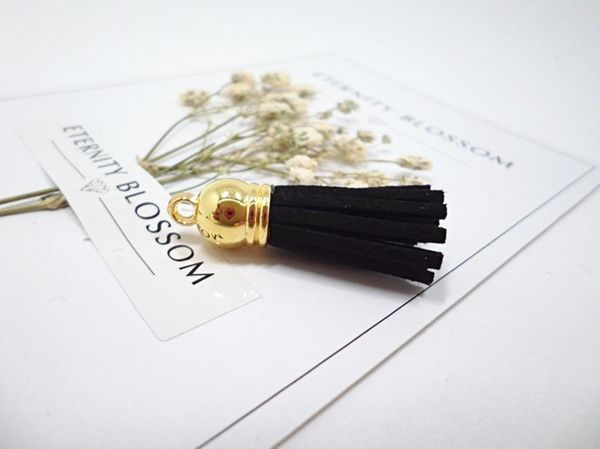 

30pcs 38mm mini gold hat leather tassels pendant jewelry curtain garments decorative accessories key bag pendant craft tassels h jllqlm