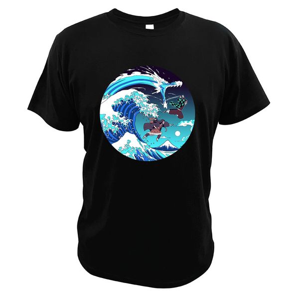 

the great wave off kanagawa tanjiro kamado nezuko kamado tees harajuku demon slayer kimetsu no yaiba sweatshirt hoodie men t shirt