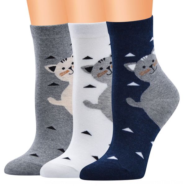 

cartoon three-dimensional cotton female cat pattern socks medium tube female cotton socks for women 7tarz, Black