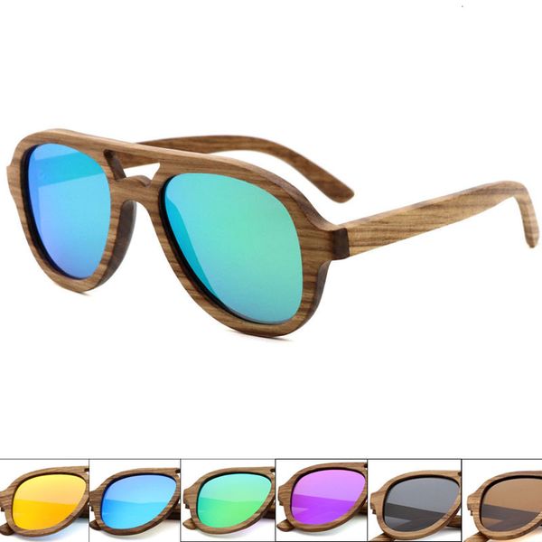 

classic polarized bamboo sunglasses men lens protection mirror women wood uv400 sun glass pilot rtro guvhr
