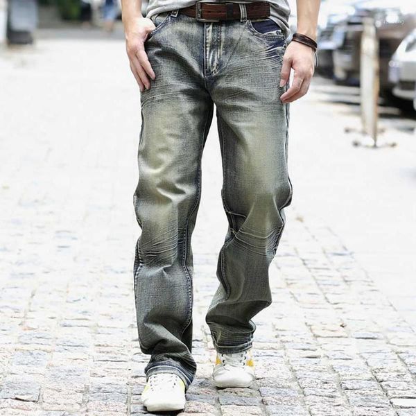 

loose baggy retro jeans men casual denim pants plus size vintage jeans trousers streetwear men clothing1, Blue