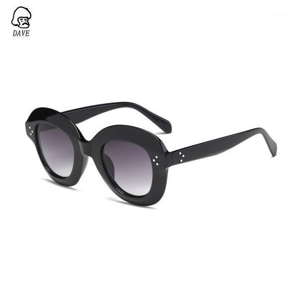

dave vintage cat eye sunglasses women brand design classic rivet sun glasses ladies gradient lens oversized oval eyewear uv4001, White;black