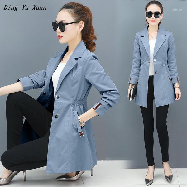 

womens korean fashion clothes women spring slim notched long coat khaki pink blue thin windbreaker casual trench coat woman1, Tan;black