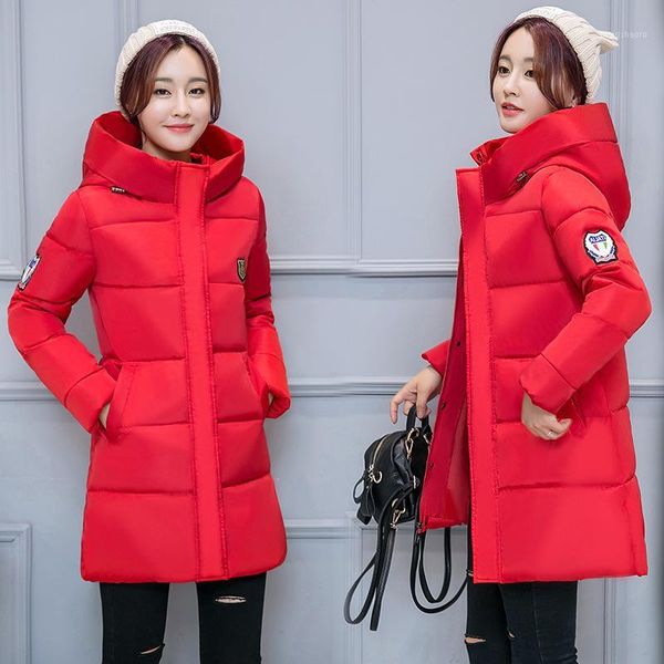 

new winter jacket female parka coat feminina long down jacket plus size long hooded women down cotton coat1, Black